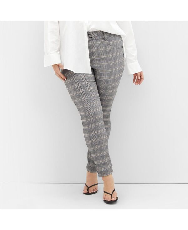 シティーシック レディース ボトムス カジュアルパンツ プラスサイズ CITY CHIC Women ’ s Plusize Bengaline Check Pant Grey グレー