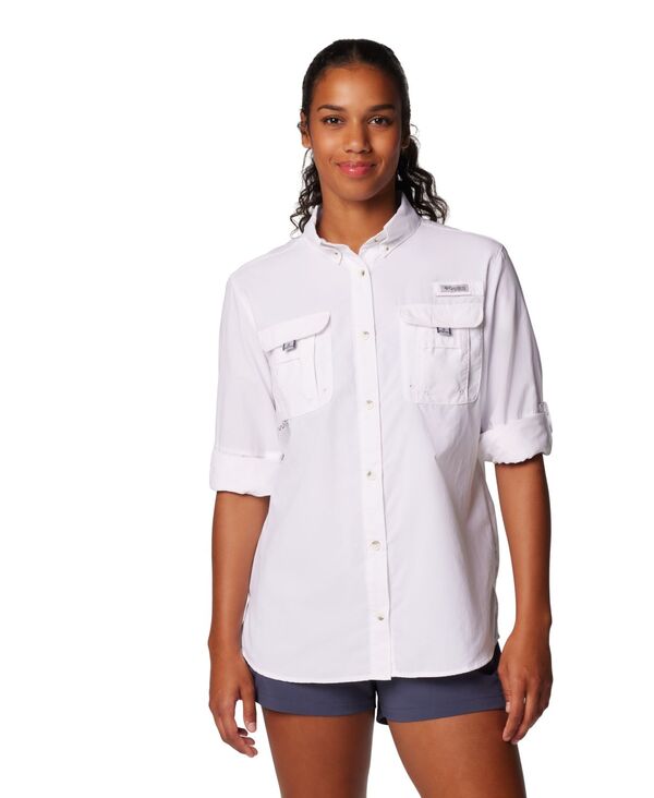 コロンビア レディース トップス シャツ 長袖 Columbia Women's Bahama II Roll-Up Long-Sleeve Top White ホワイト｜ReVida 店 14,950円