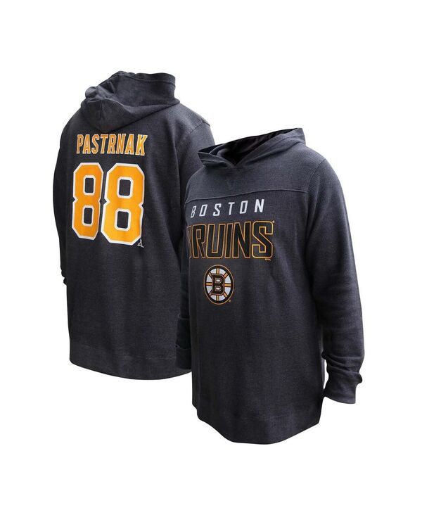 プロファイル レディース アウター パーカー・スウェット プラスサイズ Profile Women's David Pastrnak Black Boston Bruins Plusize Name Number Thermal Pullover Hoodie Black ブラック