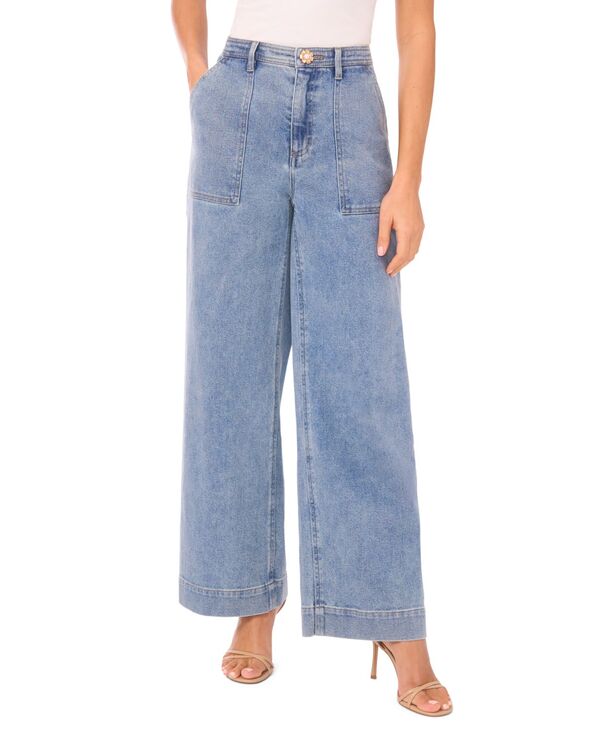 セセ レディース ボトムス デニムパンツ ワイドレッグ ジーンズ CeCe Women's Wide Leg Patch Pocket Jeans Indigo Wash インディゴ