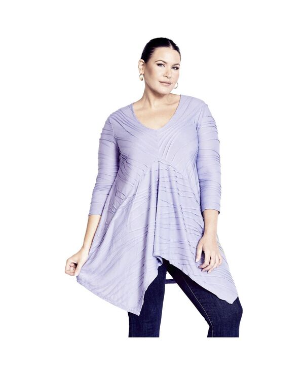アベニュー レディース トップス シャツ AVENUE Women's Finley Textured Top Wisteria