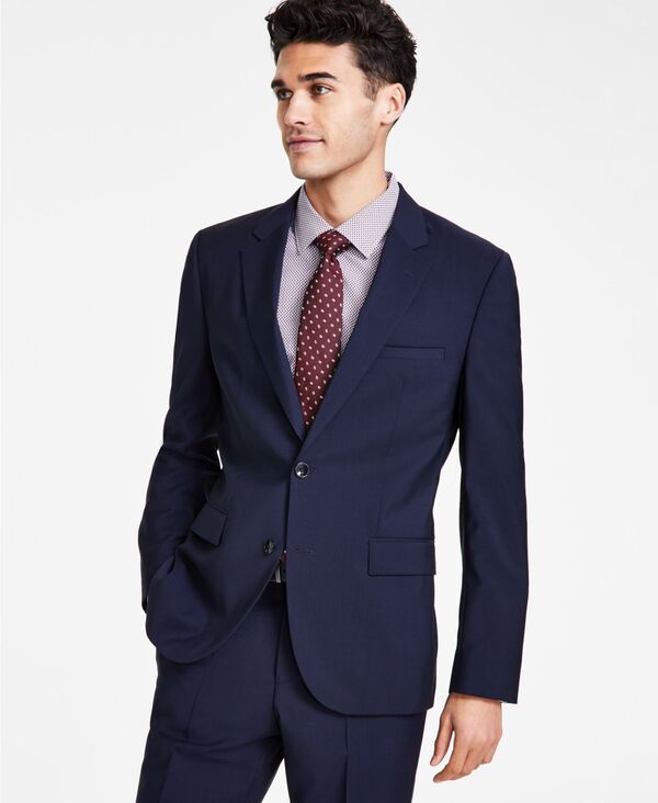 ヒューゴボス メンズ アウター 上衣・上衣 羊毛 Hugo Boss Men\u0027s Modern Fit Wool Suit Jacket Dark Blue 青み