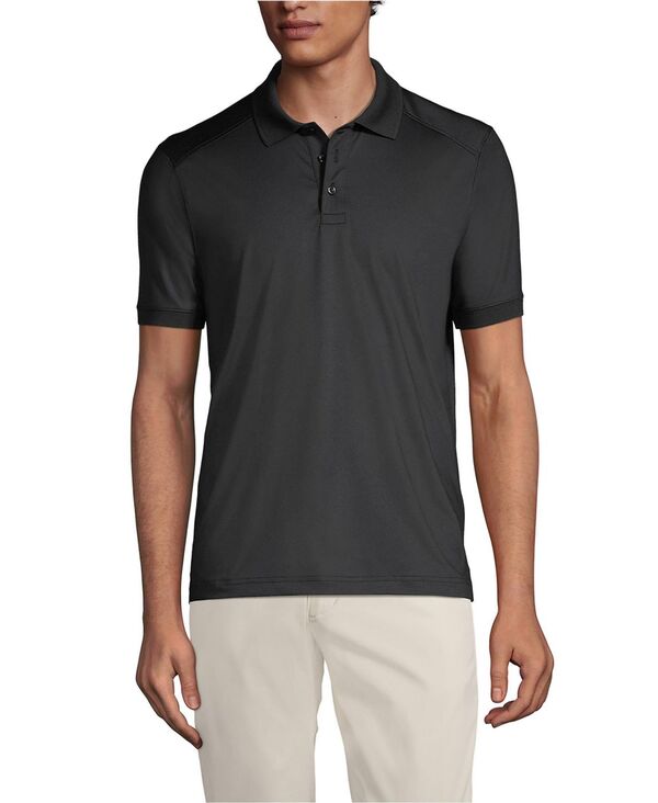 ランズエンド メンズ トップス ポロシャツ Lands' End Men'short Sleeve Rapidry Active Polo Shirt Black ブラック