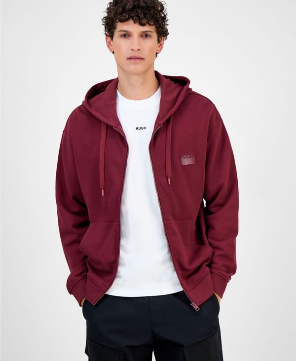 ヒューゴボス メンズ アウター パーカー・スウェット パイル コットン Hugo Boss Men's Cotton French Terry Zip Hoodie Dark Red レッド