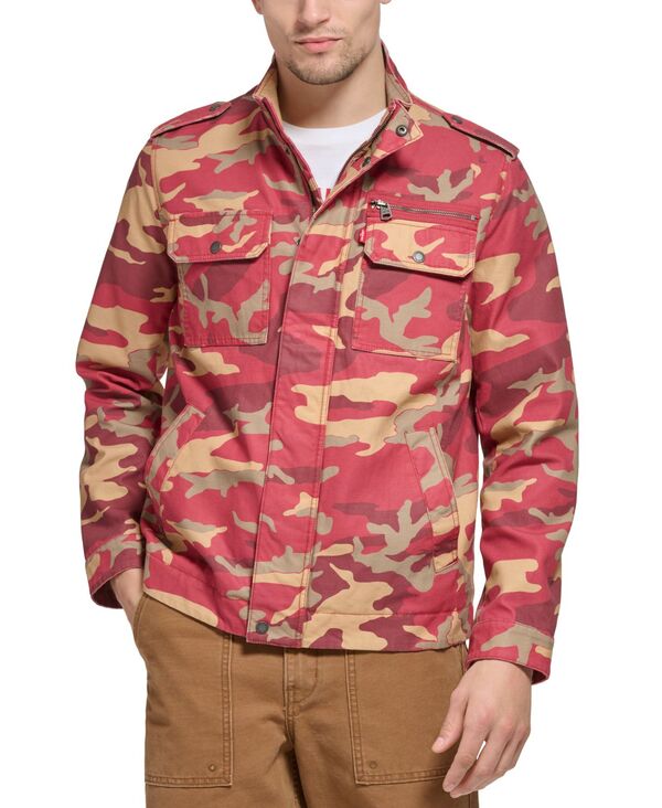 リーバイス メンズ アウター ジャケット・ブルゾン Levi's Men's Field Jacket Red Khaki Camo レッド