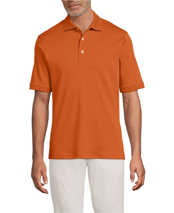 ランズエンド メンズ トップス ポロシャツ コットン Lands' End Men'short Sleeve Cotton Supima Polo Shirt Desert clay