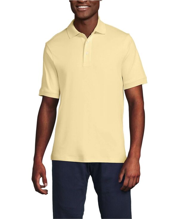 ランズエンド メンズ トップス ポロシャツ コットン Lands' End Men'short Sleeve Cotton Supima Polo Shirt Pale yellow イエロー