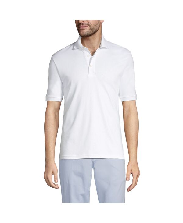 ランズエンド メンズ トップス ポロシャツ コットン Lands' End Men'short Sleeve Cotton Supima Polo Shirt White ホワイト