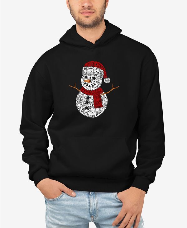 エルエーポップアート メンズ アウター パーカー・スウェット シャツ LA Pop Art Men's Christmasnowman Word Art Hooded Sweatshirt Black ブラック｜ReVida 店