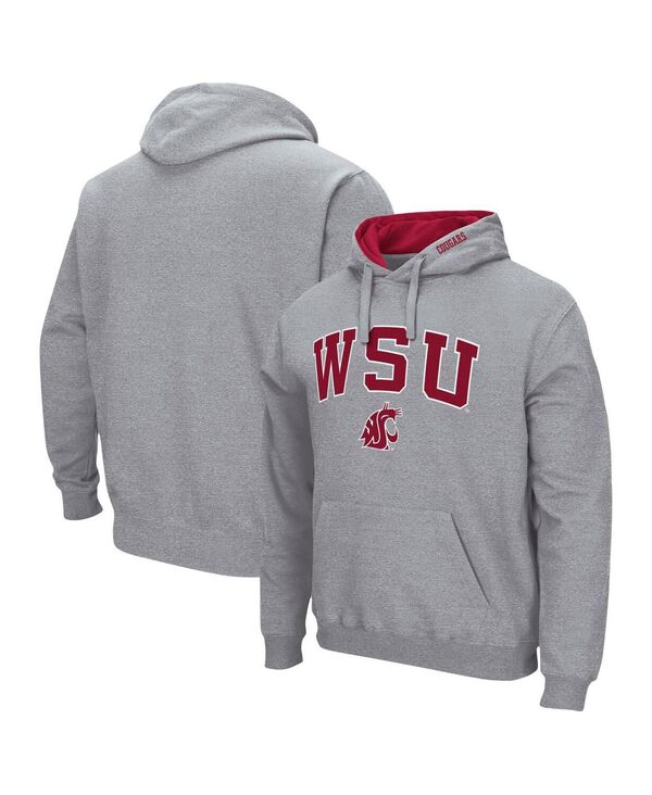 コロシアム メンズ アウター パーカー・スウェット ロゴ Colosseumen's Washington State Cougars Arch & Team Logo 3.0 Pullover Hoodie Heathered Gray グレー
