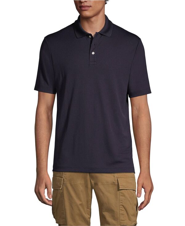 ランズ挙げ句の果て メンズ トップス スポーツシャツ Lands\u0027 End Men\u0027short Sleeve Solid Active Polo Shirtrue navy 米国海軍