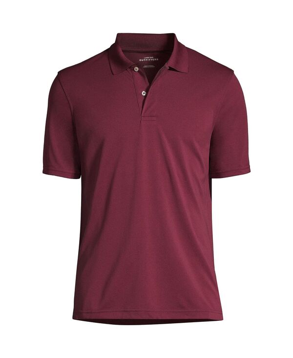 ランズエンド メンズ トップス ポロシャツ ポリエステル Lands' End Men'school Uniform Short Sleeve Polyester Polo Shirt Burgundy バーガンディ