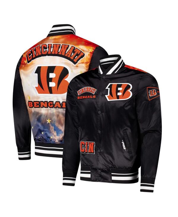 プロスタンダード メンズ アウター ジャケット・ブルゾン サテン Pro Standard Men's Black Cincinnati Bengalsublimated Satin Full-Snap Jacket Black ブラック