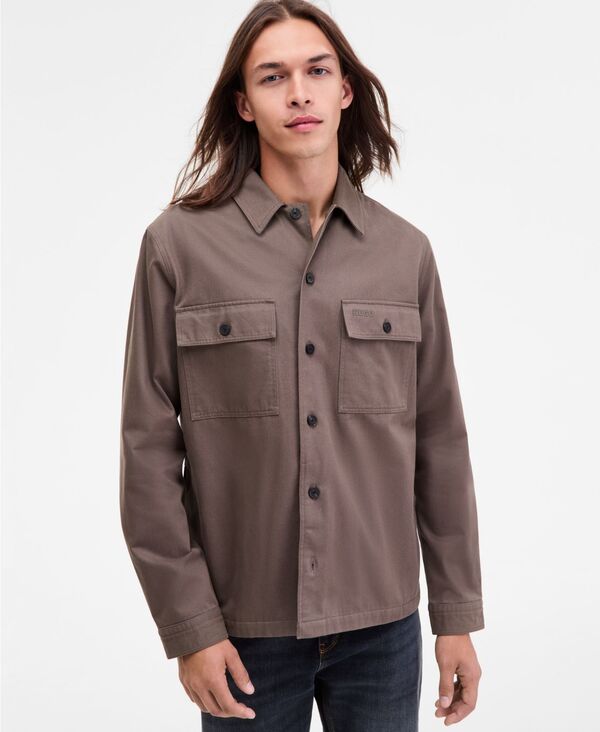 ヒューゴボス メンズ トップス シャツ 長袖 Hugo Boss Men's Epoldoversized-Fit Long-Sleeve Shirt grey グレー