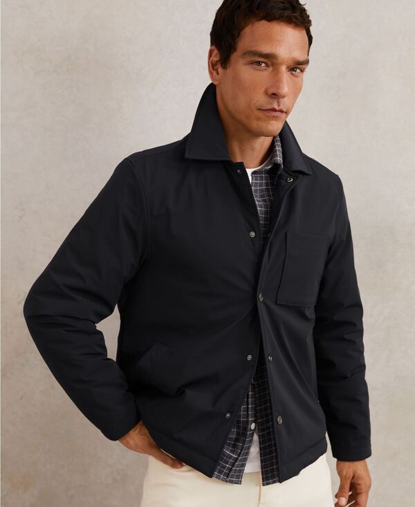 レイス メンズ アウター 上衣・上衣 REISS Men\u0027s Lightly-Padded Patch-Pocket Jacket Navy 米国海軍