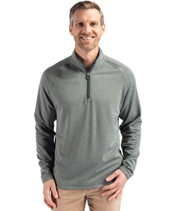 カッターアンドバック メンズ アウター ジャケット・ブルゾン ハーフジップ フリース Cutter & Buck Peshastin Fleece Recycled Mens Half Zipullover Hunter heather ヘザー