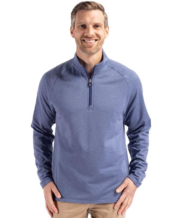カッターアンドバック メンズ アウター ジャケット・ブルゾン ハーフジップ フリース Cutter & Buck Peshastin Fleece Recycled Mens Half Zipullover Tour blue heather ヘザー