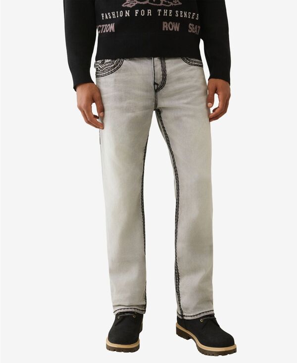 トゥルーレリジョン メンズ ボトムス デニムパンツ ジーンズ True Religion Men's Ricky Straight Super Qt Flap Jeans Gritstone Gray Wash グレー