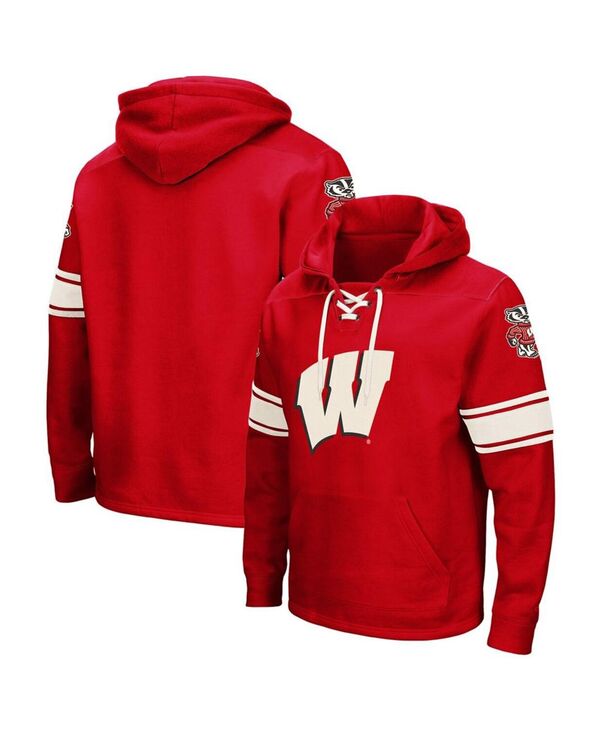 コロシアム メンズ アウター パーカー・スウェット レース Colosseumen's Red Wisconsin Badgers 2.0 Lace-Upullover Hoodie Red レッド