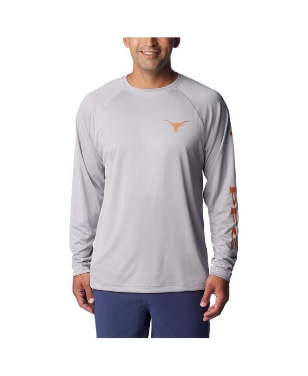 コロンビア メンズ トップス Tシャツ Columbia Men's Gray Texas Longhorns Terminal Tackle Omni-Shade Raglan Long Sleeve T-shirt Gray グレー