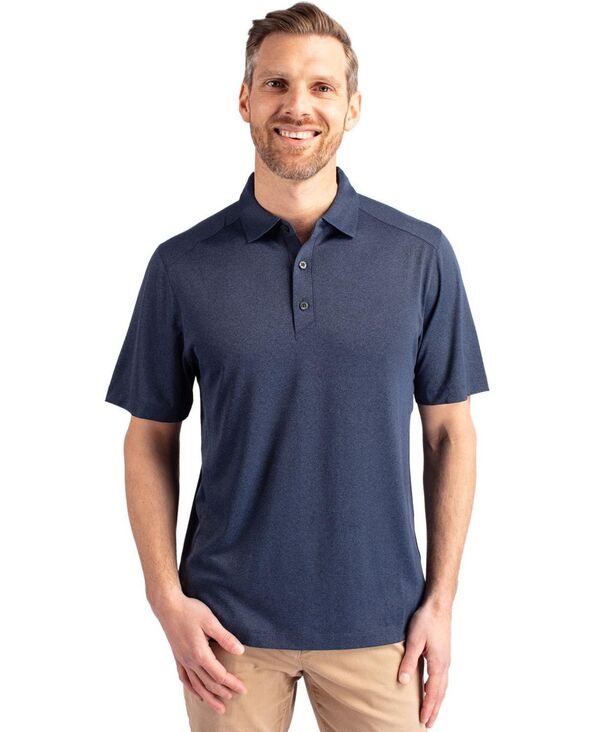 カッターアンドバック メンズ トップス ポロシャツ Cutter & Buck Forgeco Stretch Recycled Mens Polo Shirt Dark navy blue heather ヘザー｜ReVida 店