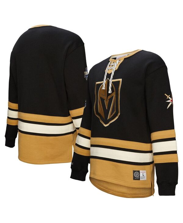 ミッチェル&ネス メンズ アウター パーカー・スウェット シャツ レース Mitchell & Ness Men's Black Vegas Golden Knights Heritage Lace-Upullover Sweatshirt Black ブラック