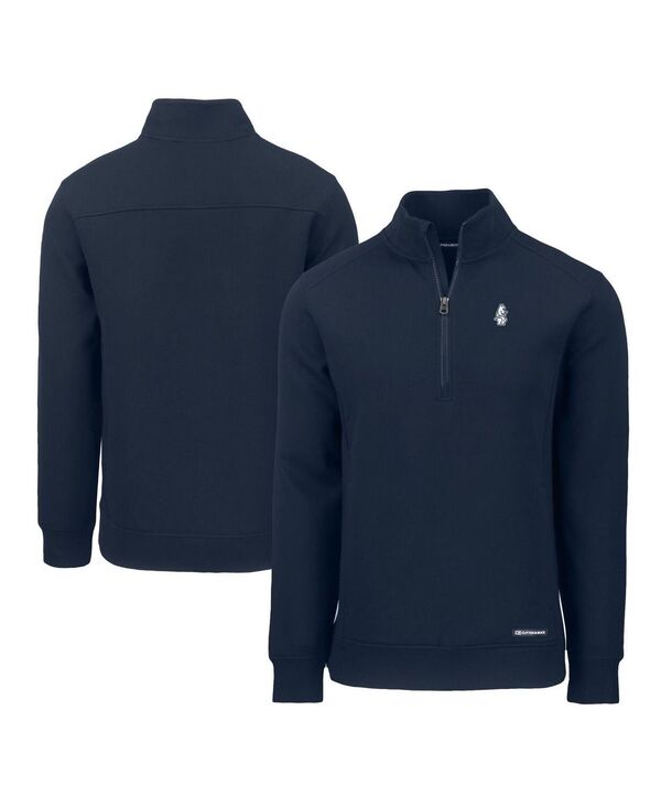カッターアンドバック メンズ アウター パーカー・スウェット Cutter & Buck Men's Navy Chicago Cubs Cooperstown Collection Roam Eco Quarter-Zipullover Navy ネイビー