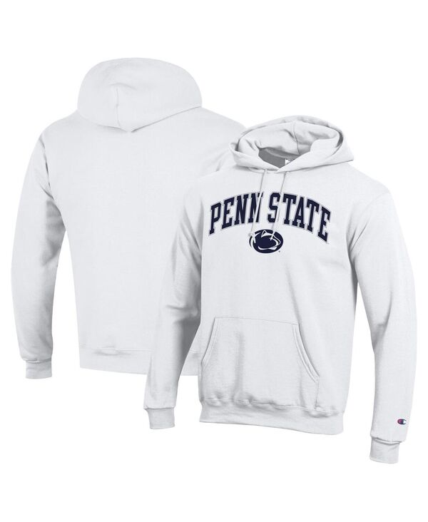 チャンピオン メンズ アウター パーカー・スウェット ロゴ フリース Champion Men's White Penn State Nittany Lions Arched Logo Fleece Pullover Hoodie White ホワイト