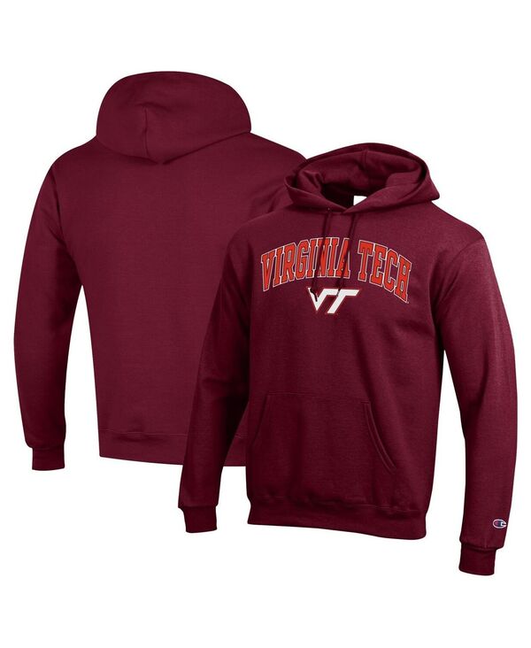 チャンピオン メンズ アウター パーカー・スウェット ロゴ フリース Champion Men's Maroon Virginia Techokies Arched Logo Fleece Pullover Hoodie Maroon マルーン