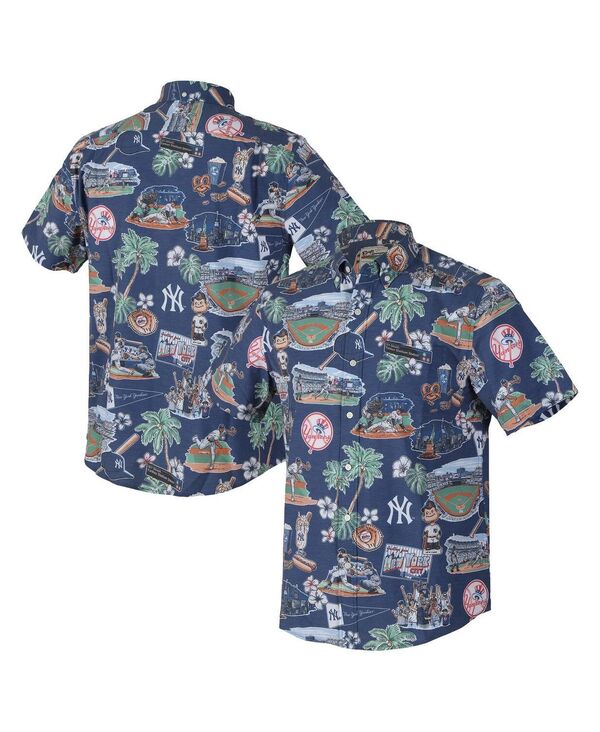 レインスプーナー メンズ トップス シャツ ダウン Reyn Spooner Men's Navy New York Yankeescenic Tri-Blend Button-Down Shirt Navy ネイビー