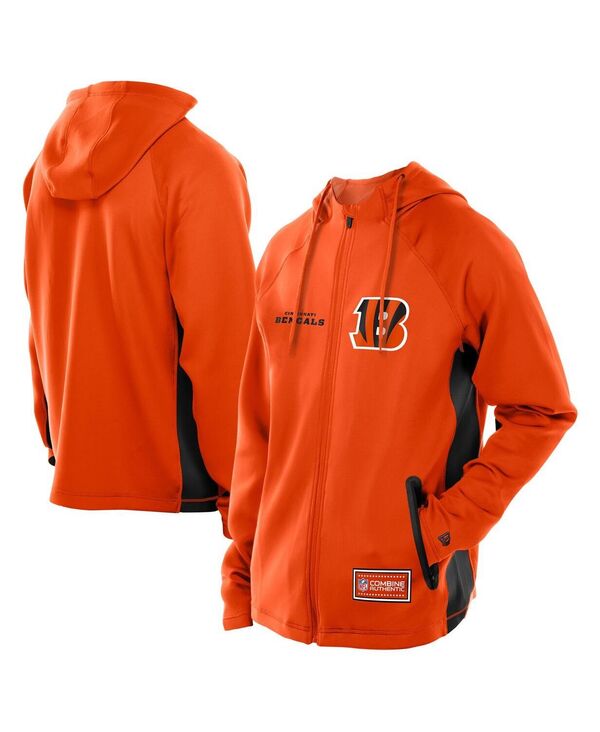 ニューエラ メンズ アウター パーカー・スウェット スキューバ New Era Men's Orange Cincinnati Bengals Combine Authentic Raglan Scuba Full-Zip Hoodie Orange オレンジ