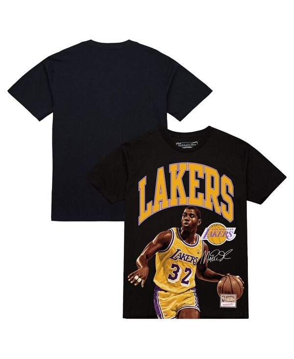 ミッチェル&ネス メンズ トップス Tシャツ Mitchell & Ness Men'sMagic Johnson Black Los Angeles Lakers Hardwood Classics Player Arch T-Shirt Black ブラック