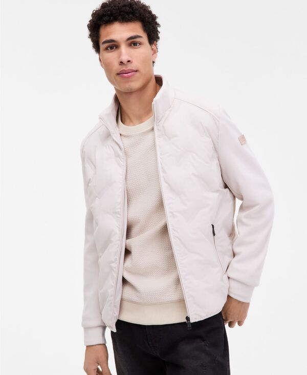 ゲス メンズ アウター ジャケット・ブルゾン キルティング GUESS Men'stretch Zip-Front Quilted Jacket Dreamy Moon