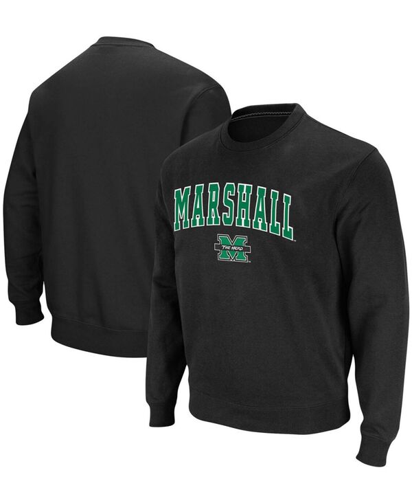 コロシアム メンズ アウター パーカー・スウェット シャツ ロゴ Colosseumen's Black Marshall Thundering Herd Arch Logo Tackle Twill Pullover Sweatshirt Black ブラック