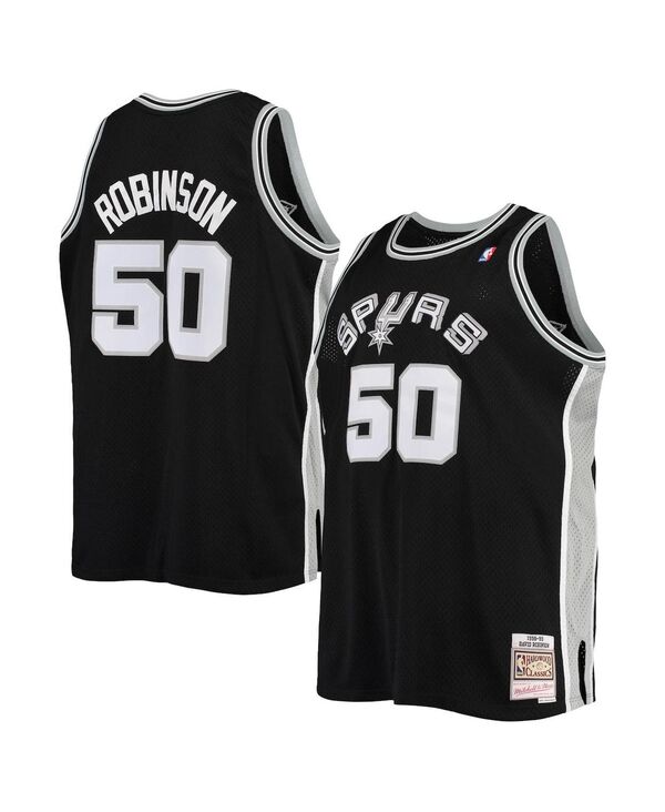 ミッチェル&ネス メンズ トップス シャツ トール ジャージー Mitchell & Ness Men's David Robinson Black Santonio Spurs Big and Tall Hardwood Classics Jersey Black ブラック