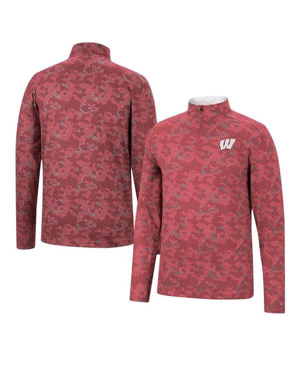円形劇場 メンズ アウター 上衣・上衣 Colosseumen\u0027s Red Wisconsin Badgers Tivo Quarter-Zip Jacket Red 赤いこと