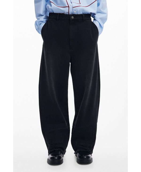 デジグアル メンズ ボトムス デニムパンツ ジーンズ Desigual Men\'s Upcycling jeans with frayed hem Black ブラック