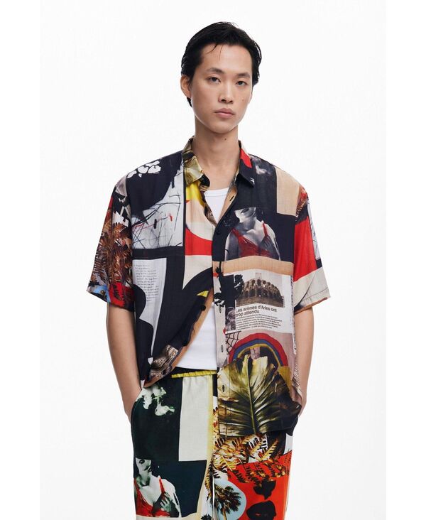 デジグアル メンズ トップス シャツ Desigual Men'shirt designed by Mr. Christian Lacroix White ホワイト