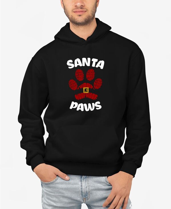 エルエーポップアート メンズ アウター パーカー・スウェット シャツ LA Pop Art Men'santa Paws Word Art Hooded Sweatshirt Black ブラック