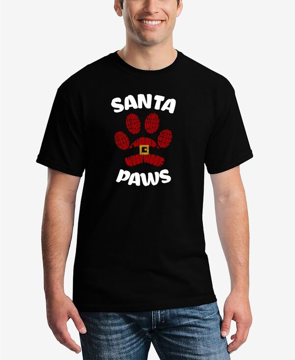 エルエーポップアート メンズ トップス Tシャツ LA Pop Art Men'santa Paws Word Art-Shirt Black ブラック