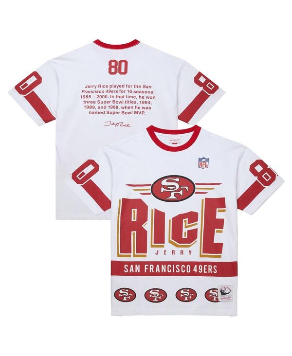 ミッチェル&ネス メンズ トップス Tシャツ ヴィンテージ ロゴ Mitchell & Ness Men's Jerry Rice White San Francisco 49ers Name Number Team Origins Vintage Logo T-Shirt White ホワイト