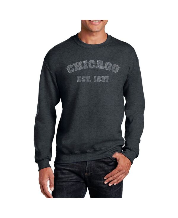 エルエーポップアート メンズ アウター パーカー・スウェット クルーネック シャツ LA Pop Art Men's Word Art Chicago 1837 Crewneck Sweatshirt Gray グレー