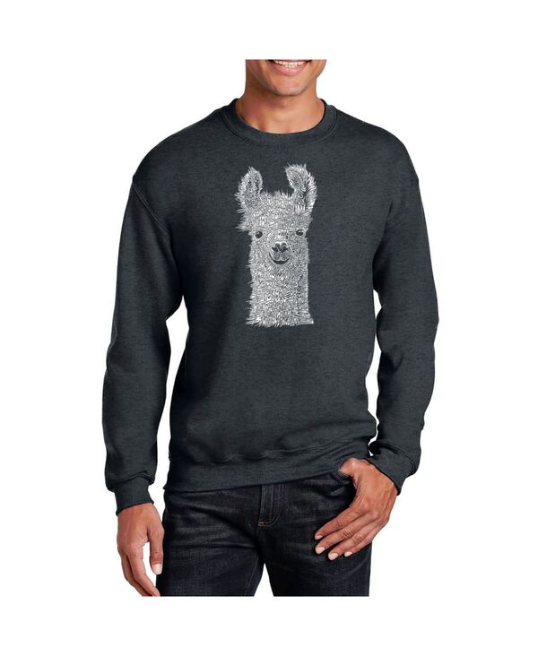 エルエーポップアート メンズ アウター パーカー・スウェット クルーネック シャツ LA Pop Art Men's Word Art Llama Crewneck Sweatshirt Gray グレー｜ReVida 店