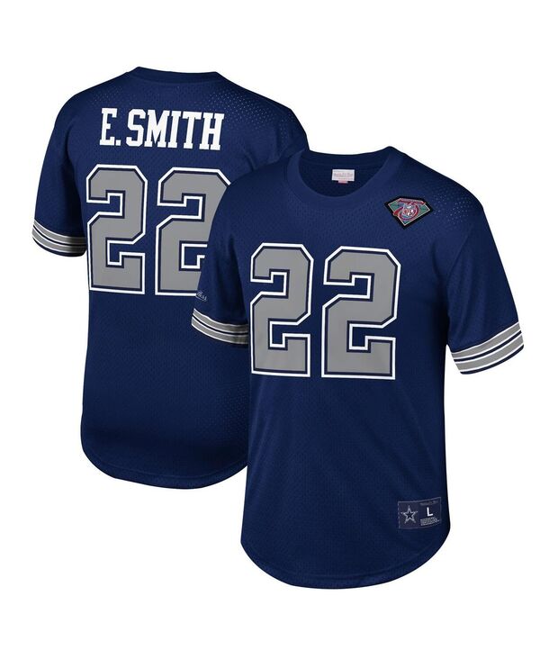 ミッチェル&ネス メンズ トップス シャツ メッシュ Mitchell & Ness Men's Emmitt Smith Navy Dallas Cowboys Retired Player Name and Number Mesh Top Navy ネイビー｜ReVida 店 20,636円