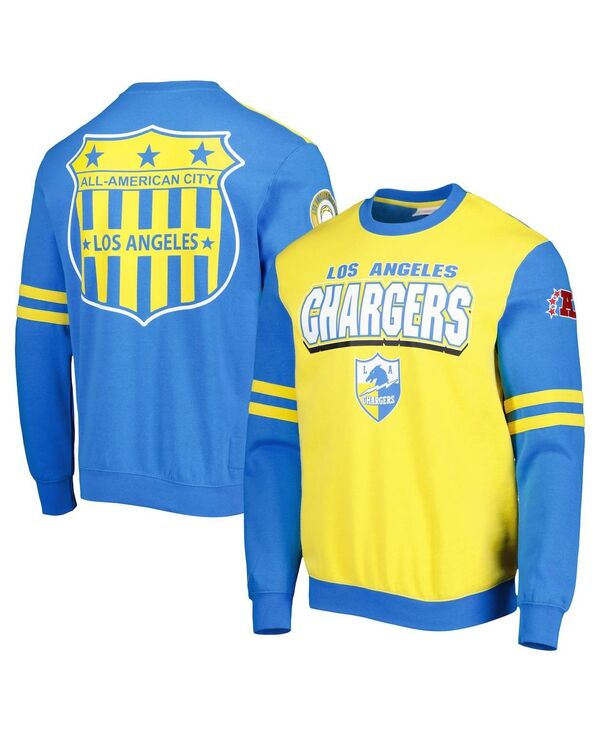 ミッチェル&ネス メンズ アウター パーカー・スウェット シャツ Mitchell & Ness Men's Gold Los Angeles Chargers All Over 2.0 Pullover Sweatshirt Gold ゴールド