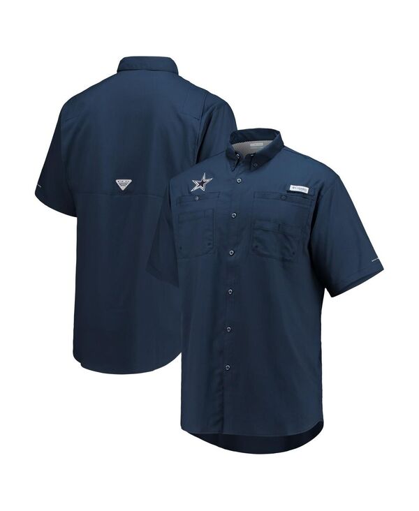 コロンビア メンズ トップス シャツ ダウン Columbia Men's Navy Dallas Cowboys Tamiami Omni-Shade Button-Down Short Sleeve Shirt Navy ネイビー