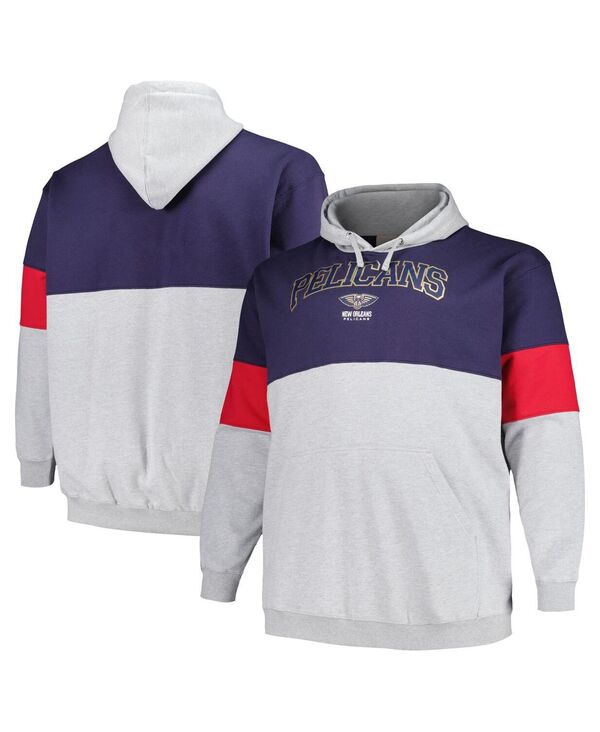 ファナティクス メンズ アウター パーカー・スウェットール Fanatics Men's Navy Red New Orleans Pelicans Big and Tall Pullover Hoodie Navy Red ネイビー