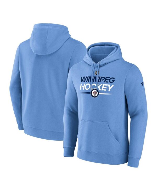 ファナティクス メンズ アウター パーカー・スウェット フリース Fanatics Men's Light Blue Winnipeg Jets Alternate Wordmark Fleece Pullover Hoodie Light Blue ブルー