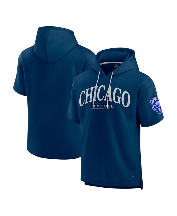 ファナティクス メンズ アウター パーカー・スウェット Fanatics Men's and Women's Navy Chicago Bears Elements Ready Short Sleeve Pullover Hoodie Navy ネイビー 17,140円