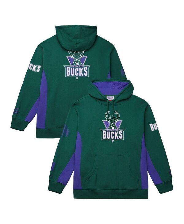 ミッチェル&ネス メンズ アウター パーカー・スウェット フリース Mitchell & Ness Men's Hunter Green Milwaukee Bucks Hardwood Classics Team Origins Fleece Pullover Hoodie Hunter Green グリーン